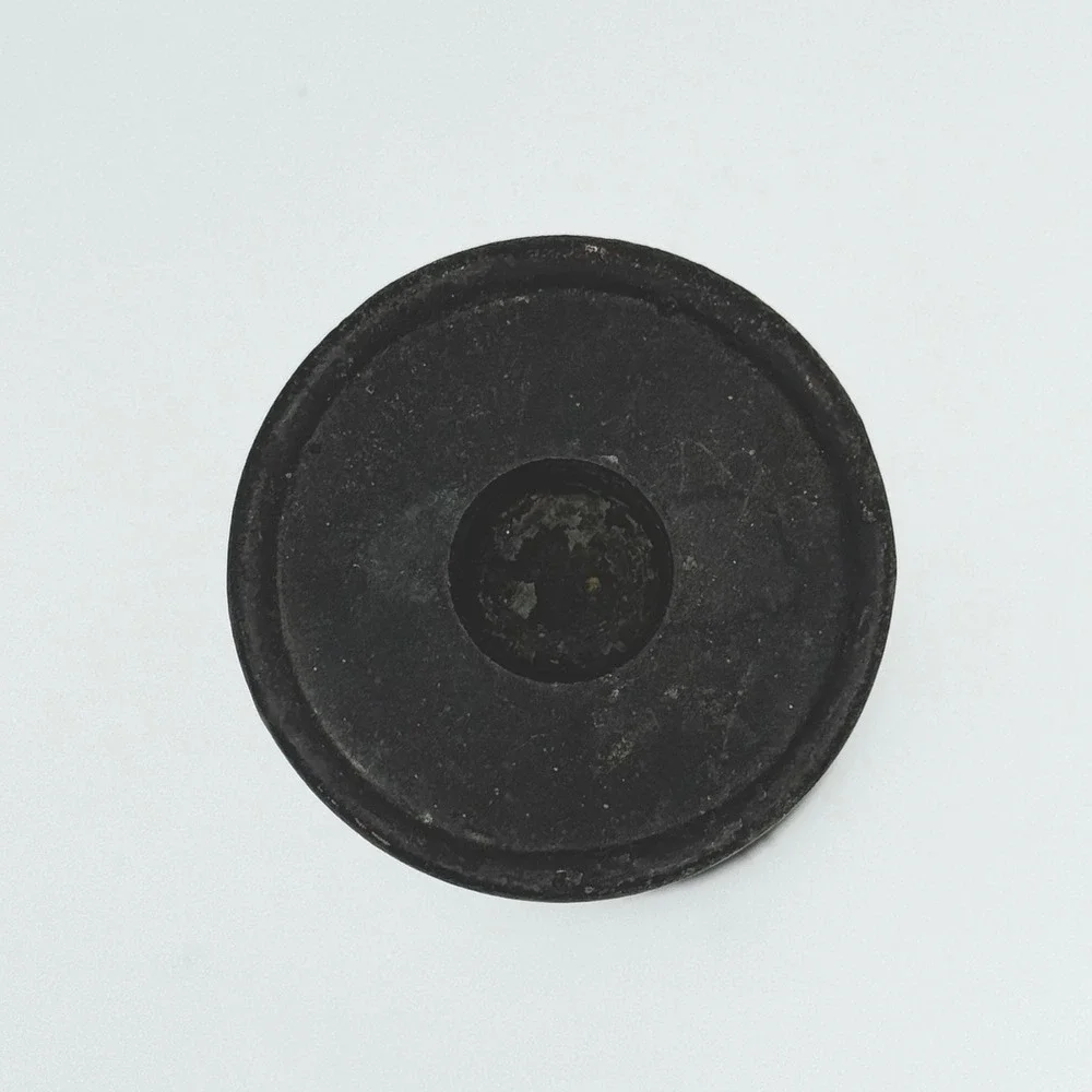 Vintage Mid Century Modern Cast Iron Candlestick Minimalist Brutalist Art‎ Decor